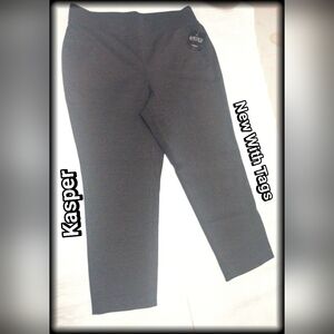 NEW! KASPER Plus Size Pull-on Pants In Charcoal 16w NWT Stretch